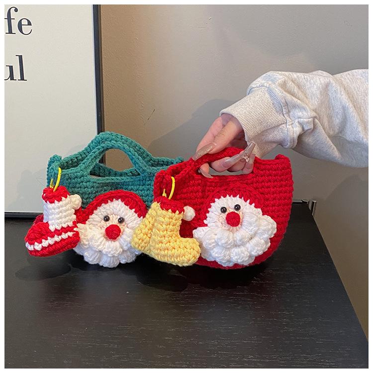 Рождественская вязаная вручную шерстяная сумка-мессенджер 2025 Новая маленькая женская — фото 4