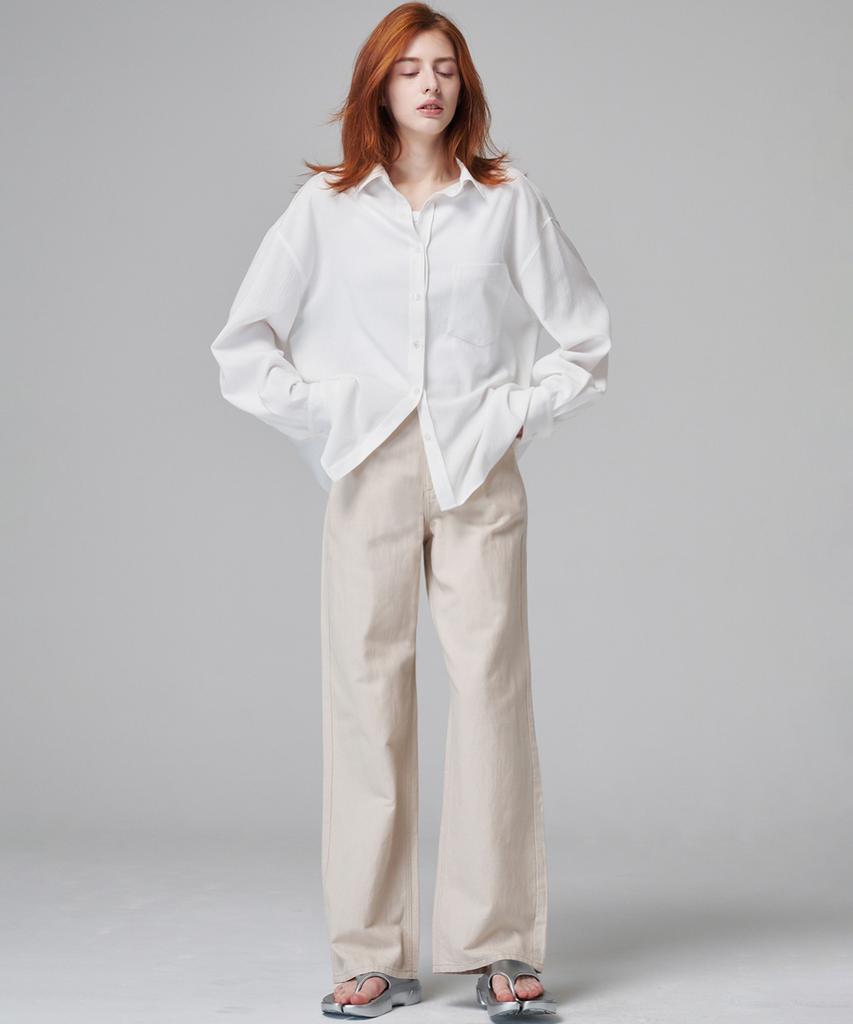 Camicia Oversize Stropicciata MALOUPE 4110 (bianca)
