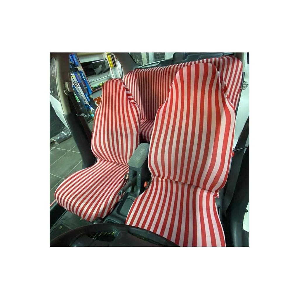 Striped Seat Cover Red White Zebra Tofa Nostalgia Service Cover Lined Furya Red