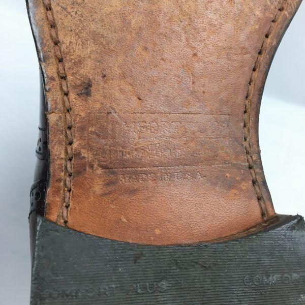 80s Vintage STAFFORD Semi Brogue Cap Toe Shoes Burgundy size 7.5D 25.0-25.5 Men's(USED)