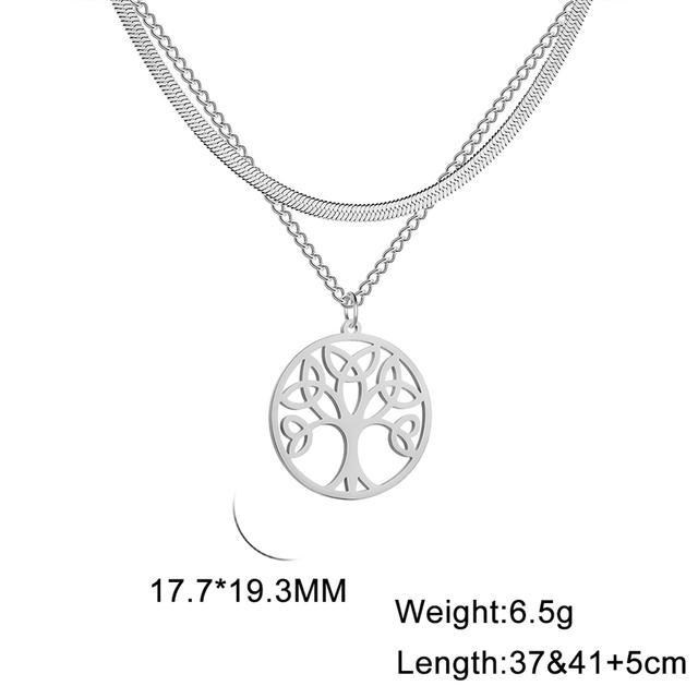 Cazador Stainless Steel Tree of Life Necklace Vintage Gold Color Plant Chain Necklace for Women Jewelry Wholesale 2026 Birthday