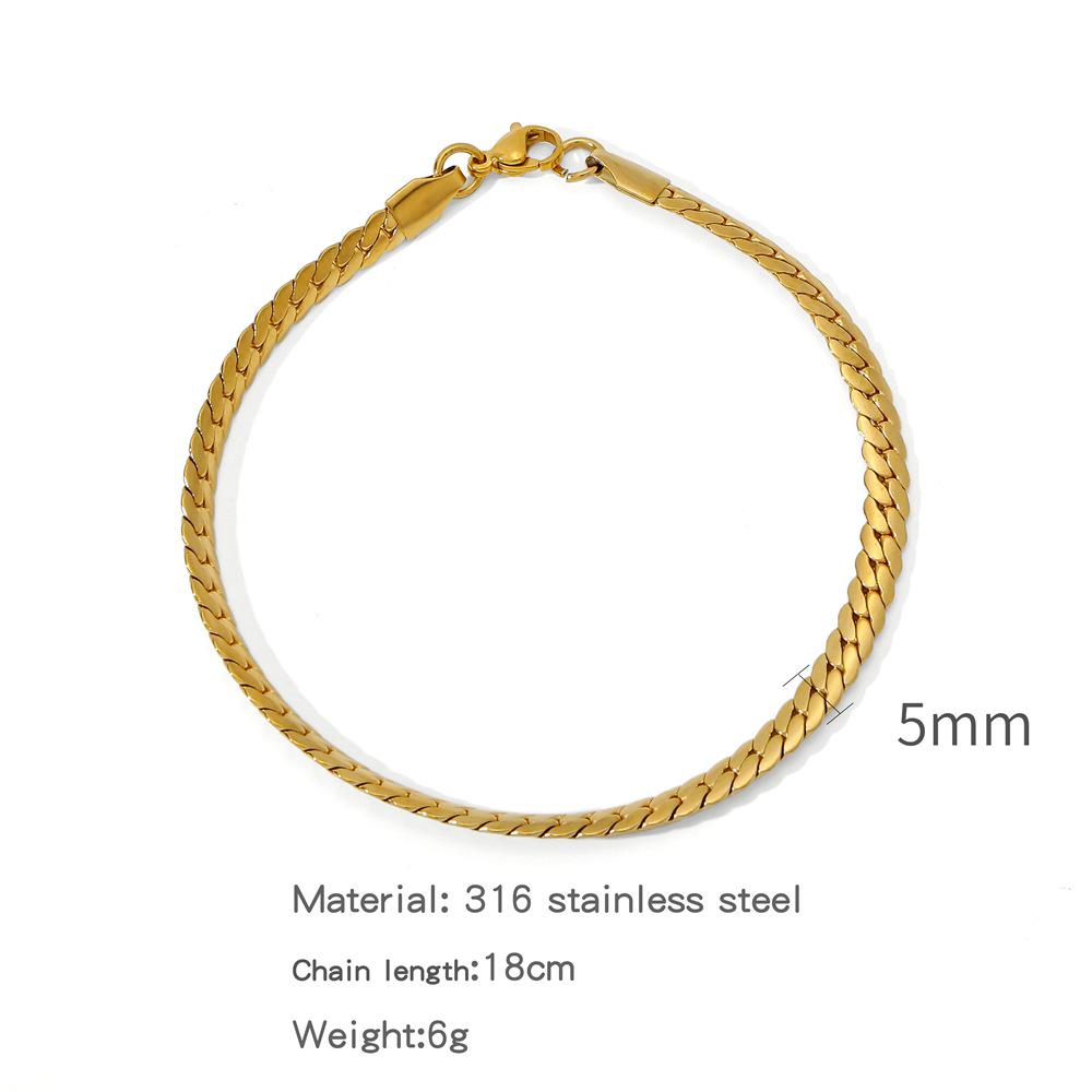 Titanstahl Europäisch-Amerikanisches Unisex Glattes Armband - Leichter Luxus Galvanisierter Schmuck