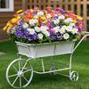 21 Têtes Artificielles Chrysanthèmes Coucher de Soleil Extérieur Fleurs Pétales de Soie Arrangement Floral Fleurs Simulées Résistant aux UV Multicolore