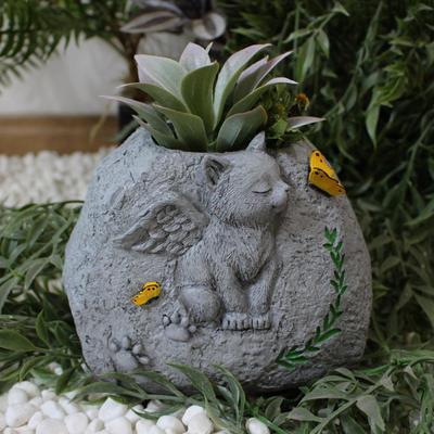 Haustier-Gedenkstein für Katzen-Grabstein, Harz, letzte Ruhepause, Friedensblumentopf, Grabstein