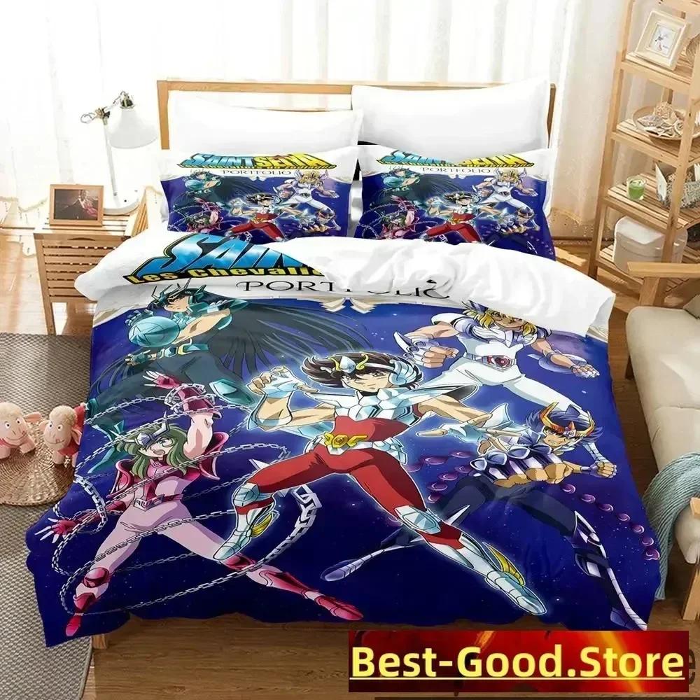 3D Print Anime Saint Seiya Bedding Set Duvet Cover Sheet Printed Bed Set Pillowcase Bed Full Queen King Size Comforter Bedroom