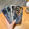 Luxury Matte Bumper Magnetic Clear Case For iPhone 15 14 13 12 11 Pro Max 14 Plus Magsafe Wireless Charge Lens Protection Cover