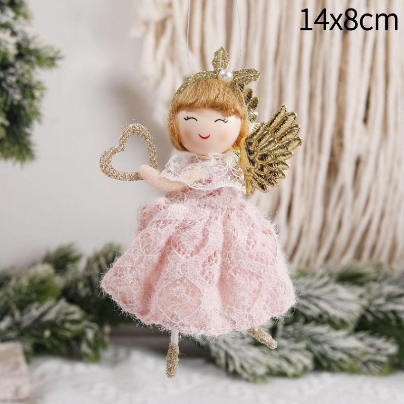 2025 Christmas Angel Dolls Plush Girl Christmas Tree Decorations for Home Navidad Ornaments Xmas Pandent New Year Gifts for Kids