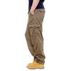 Men's Casual Elastic Waist Plus Size Pants Multi-Pocket Loose Trousers