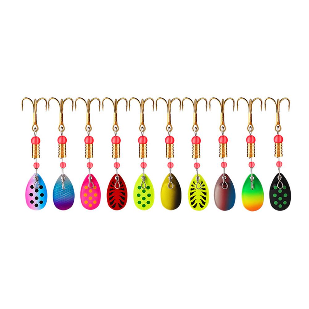 10pcs Metal Spoon Spinner Fishing Lure with Treble Hooks Spoonbait Crankbaits 3g Fishing Wobblers Hard Bait Gift for Men Father