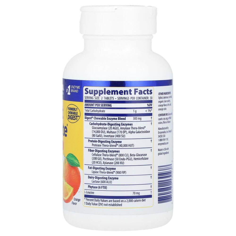 Enzymedica Digest Complete à Croquer Orange 60 Comprimés