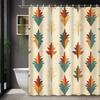 1Pc Bohemian Tribal Leaf Shower Curtain, Vintage Botanical Design, Machine Washable For Modern & Traditional Bathrooms