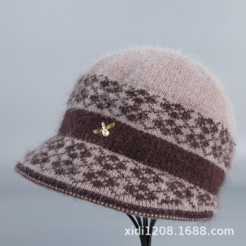 Hat Granny Sky Plush Rabbit Wool Hat Old Lady Mom Knitted Warm Fashion Hat