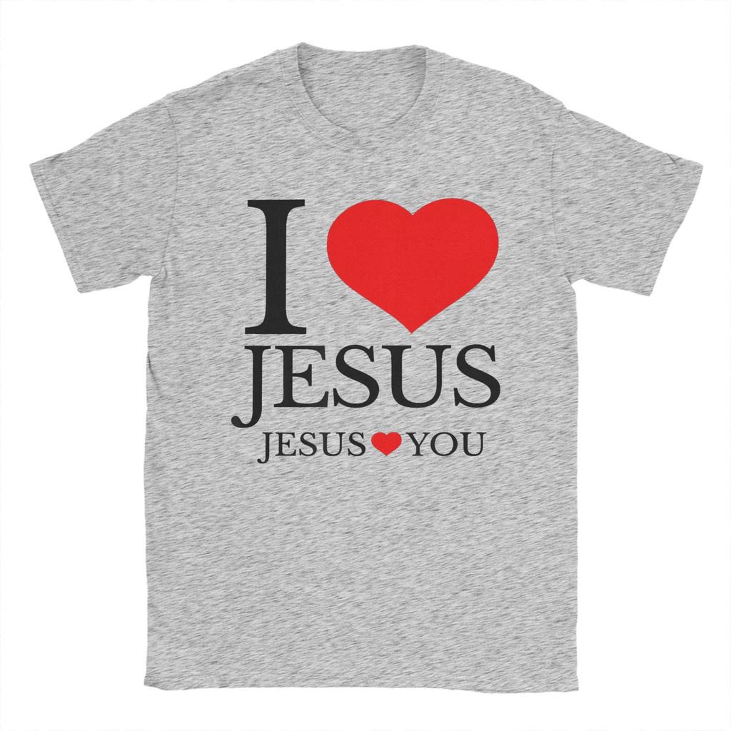 I LOVE JESUS JESUS LOVES YOU CHRISTIAN T Shirt Summer Funny T Shirts Cotton Hipster Tee Shirt For Men Short Sleeve Casual Tees