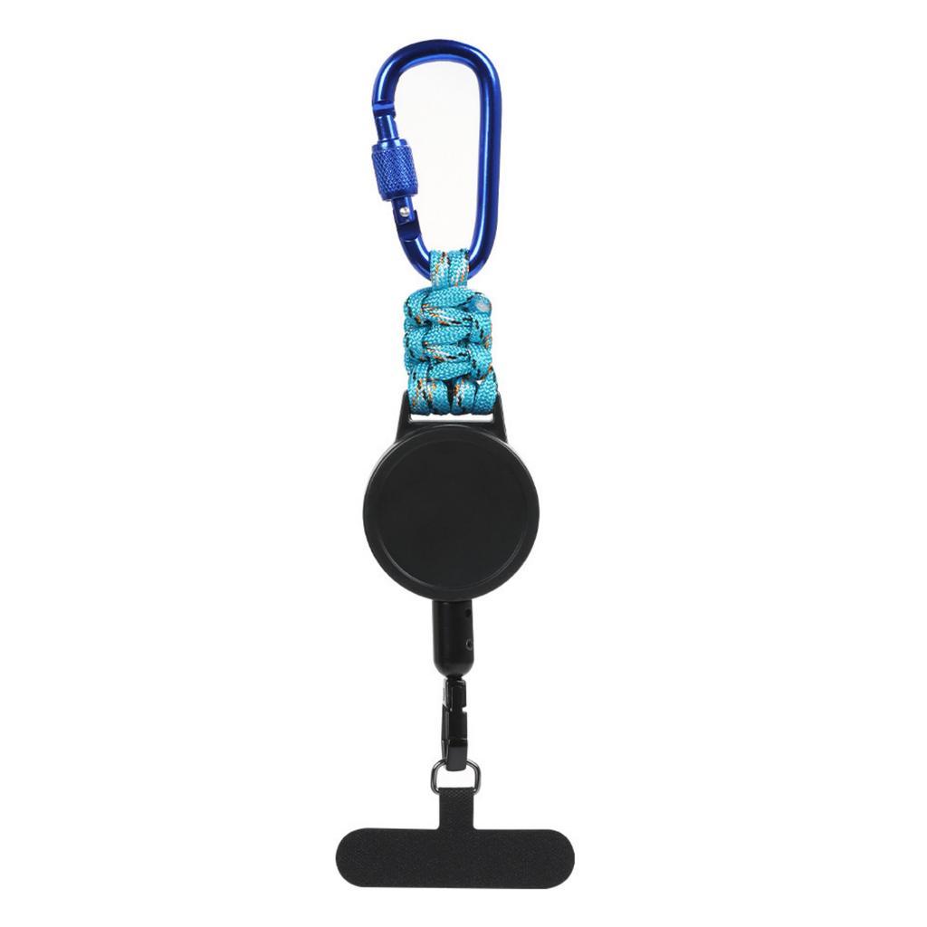 Retractable Keychain with Carabiner Clip, Portable Thick Woven Strap for Outdoor Use