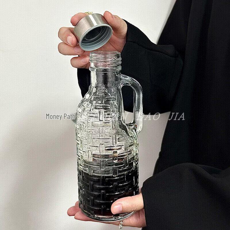 Sichun Glass Milk Bottle with Stainless Steel Lid