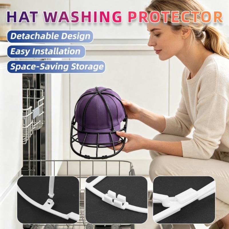 2pcs Double Detachable Baseball Cap Washing Frame,Anti-deformation Laundry Hat Protector,Reusable Cap Cleaning Support Rack