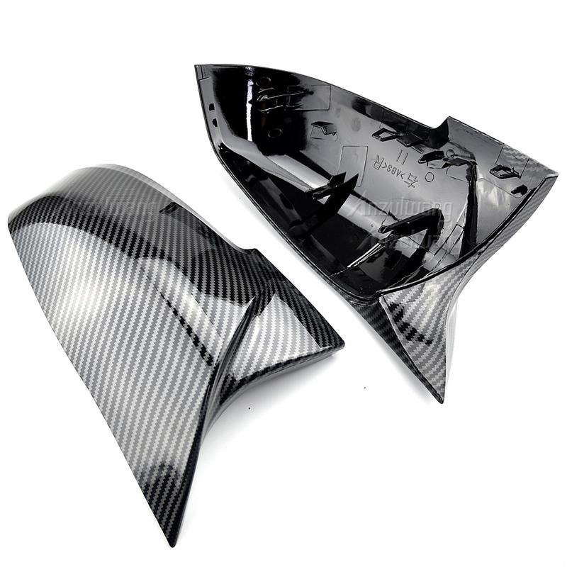 1 Pair Rearview Mirror Cover Side Wing Rear View Mirror Case Covers Glossy Black For BMW F20 F21 F22 F30 F32 F36 X1 F87 M3