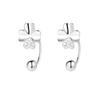 Four-leaf Clover Earrings Women's Ear Hole Earrings Screws Buckle Earbone Nails New Trendy Earrings