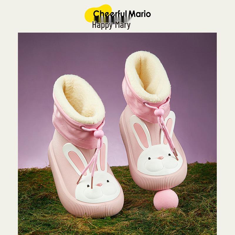 Happy Mary Kids' Waterproof Cartoon Rain Boots with Velvet Lining - Spring/Autumn Collection