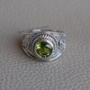 Natural Peridot Ring, 925 Sterling Silver Designer Ring, Round Peridot Ring, August Birthstone Ring, Promise Ring, Handmade Ring