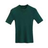 Women Casual Summer Ice Silk Knitted Thin Sweater Shirt Top O-neck Half Turtleneck Short Sleeve Bottoming Slim Outer Wear Solid Color