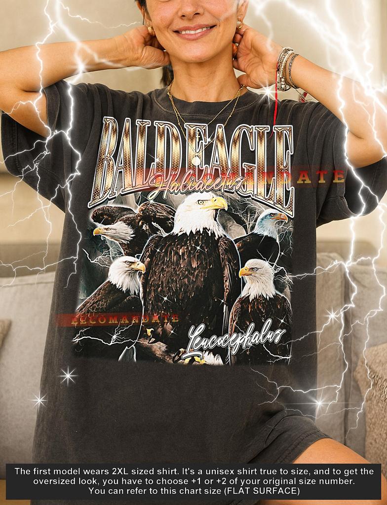 Bald Eagle T-Shirt, Vintage Animal Bird Of Prey American Wildlife Tee, 90s Retro Throwback, Bald Eagle Haliaeetus Leucocephalus Sweater