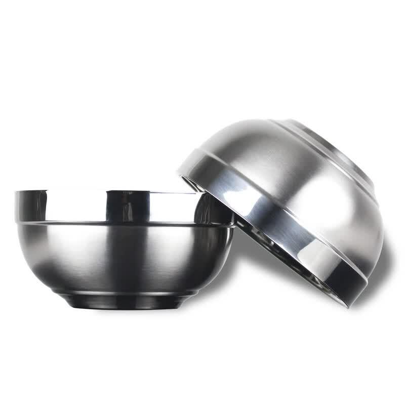OSM 13cm 304 Stainless Steel Double-Layer Insulated Bowl Set (6-Pack)