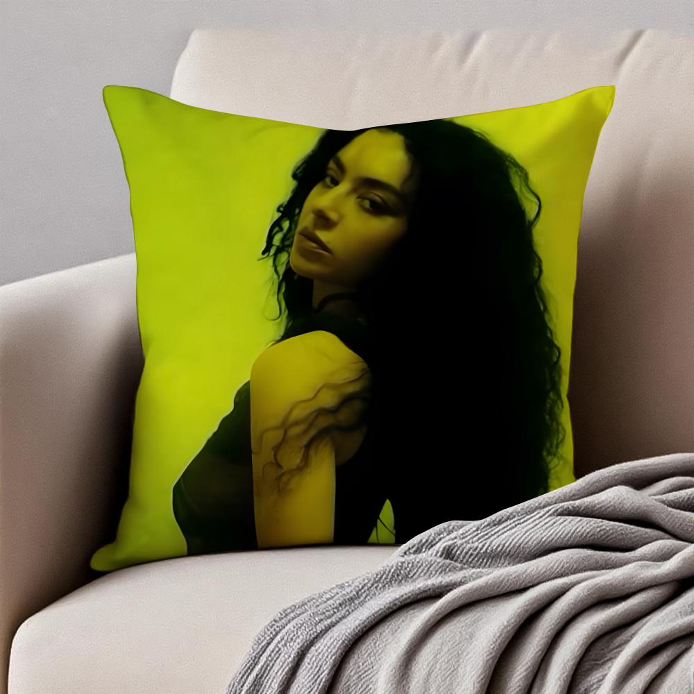 Bold Pop British Singer CCharli XCX Cushion Cover Pillowcase Antidustmite Invisible Zipper Short Plush Sofa Cushion