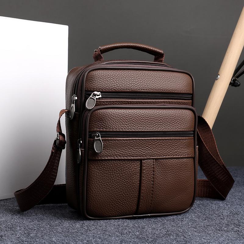 Vintage Leder Umhängetasche für Herren – Klassische Messenger Crossbody Tasche für Business Casual & Reisegebrauch