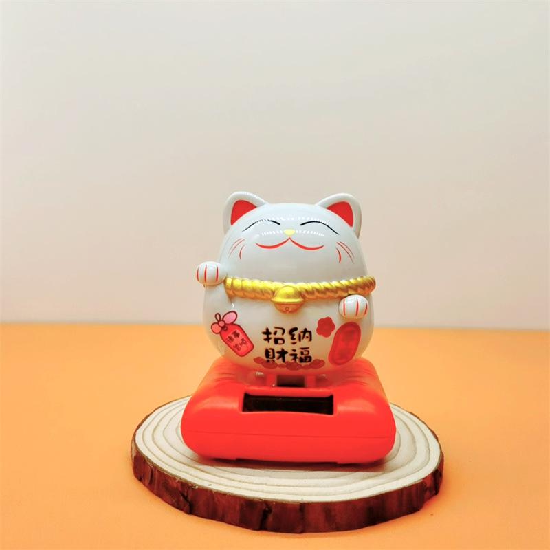 

Solar Lucky Cat Ornaments for Car Dashboard Installation Cute Decorative Ornaments Car Supplies