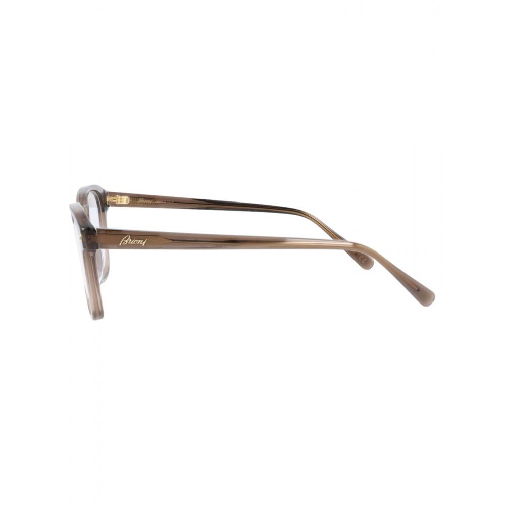 Brioni Square Frame Acetate Optical Frames Brown Brown Transparent
