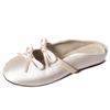 Wear Half Slippers Outside and Increase the Height Inside. Summer New Gentle Single Shoes Bow Cool Slippers Women