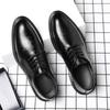 Men's leather shoes spring new business dress casual trendy shoes Korean version wedding British breathable work height-increasing shoes