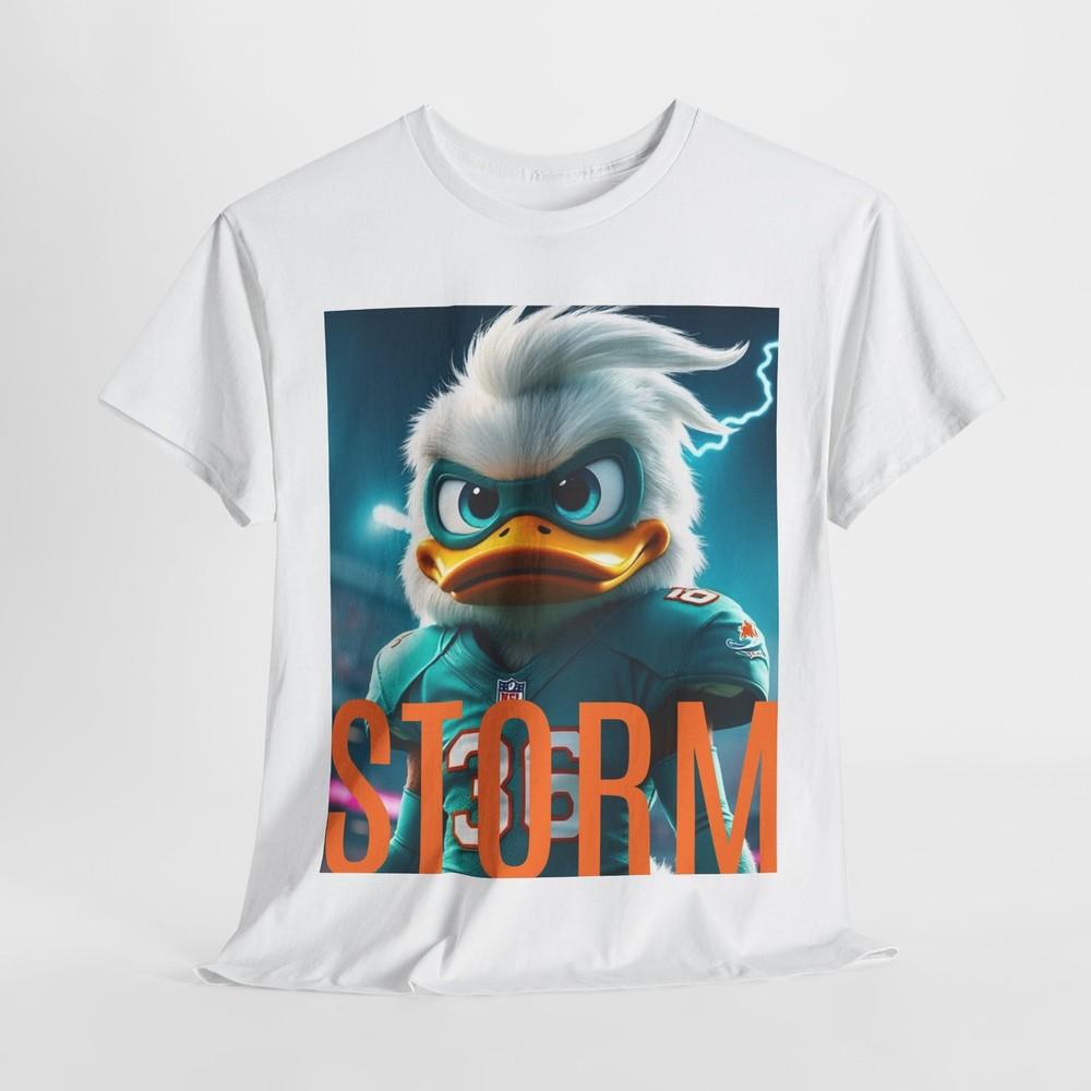 Miami Dolphins Storm Duck Спортивная команда Фанаты Унисекс Футболка из плотного хлопка Унисекс Футболка XL