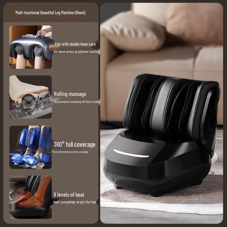 

Full Wrap Airbag Leg and Foot Massager with Calf Kneading and Infrared Heat Therapy чёрный