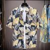 Men's Retro Floral Hawaiian Short Sleeve Summer Shirt for Youth