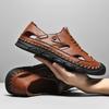 Popular Leather Cowhide Slippers Men's Summer and Summer Outdoor Men's Beach Sandals Men's Trend