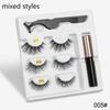 New 3 Pairs Normal Magnetic Eyelashes 5 Magnet 3D Mink Eyelashes Set With Eyeliner Tweezers Natural False LashesMakeup