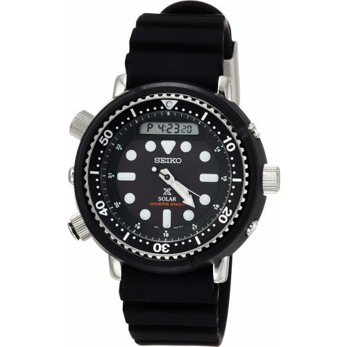 

Seiko Watch SBEQ001 Men s Prospex Diver Scuba Hybrid Diver s Watch with Alarm and Chronograph, Solar Powered, Black Dial, Water Resistant for Air Divi