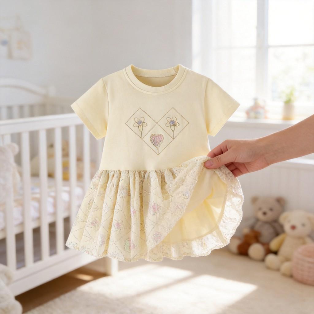 Girl Summer Cotton Princess Dress With Breathable Mesh For Toddler Girls