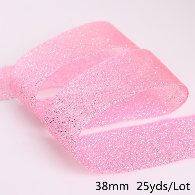 25Yards Metallic Ribbon Organza Ribbon For Wedding Party Decoration Gift Wrap Christmas Ribbons