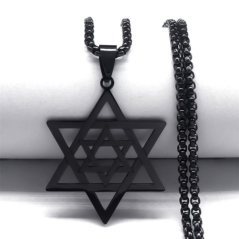 Cumpără Stainless Steel Star of David Pendant Necklace - Cross