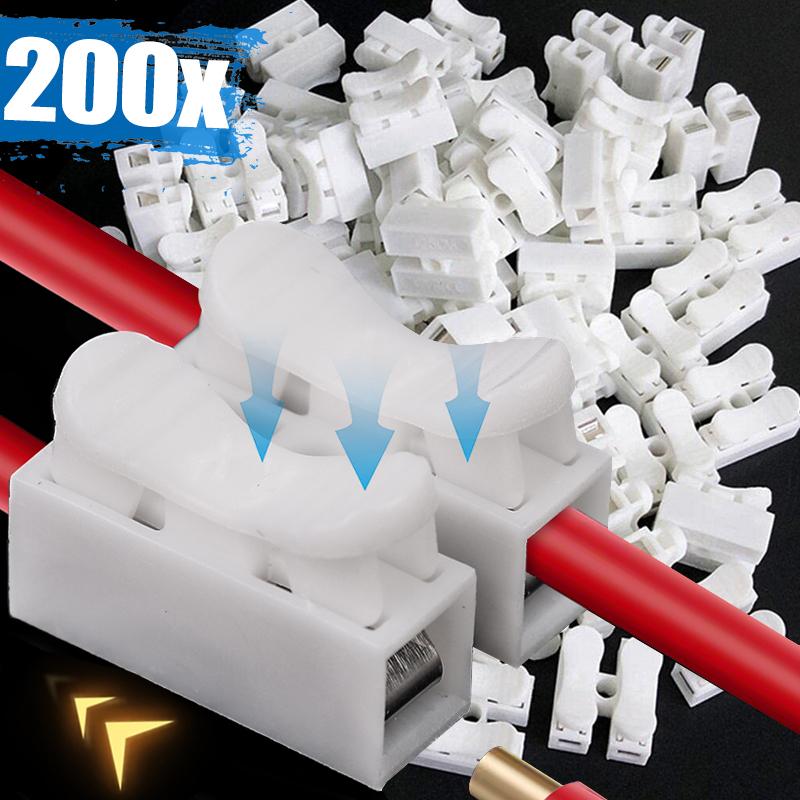 20-200Pc Fast Terminal Block for Cable Terminals Screwless Quick Electrical Connectors Reusable Spring Wire Connector 2 Pin Push