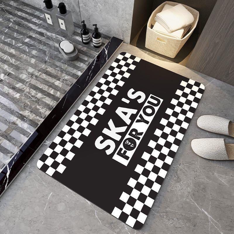 Bathroom Door Floor Mat, Diatom Mud Absorbent Mat, Bathroom Quick-drying Foot Mat, Toilet Non-slip Carpet, Dirt-resistant