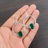 Green Onyx Gemstone 925 Sterling Silver Jewelry Handmade Earrings 1.37" For Her EE-67-16
