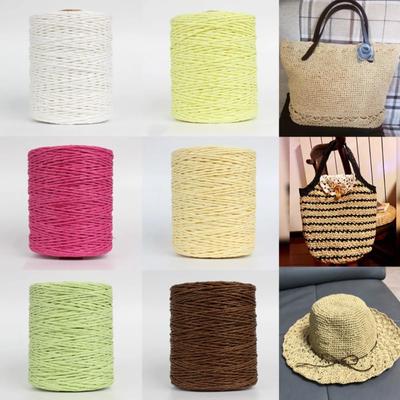 280–300 m/Rolle, natürliches Raffia-Strohgarn, handgestrickt, Korb, Strickmaterial, Häkelmütze