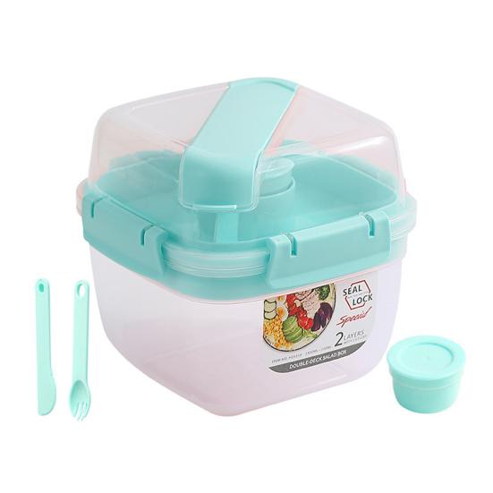 Odolný přenosný úložný prostor pro salát, lehký dvouvrstvý obalový kontejner, školní potřeby, potravinářský kontejner