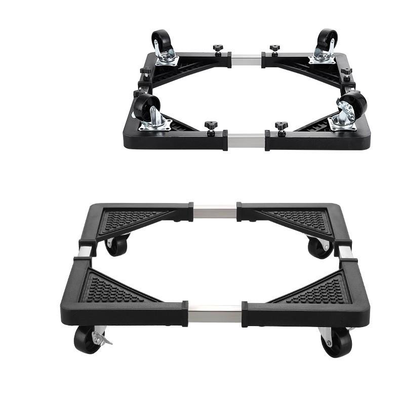 "Universal Adjustable Washing Machine Base with Retractable Wheels - Waterproof, Shockproof, Elevates & Moves Easily"