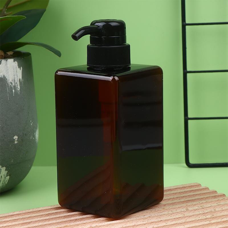 Butelka na balsam do ciała 450 ml, kwadratowa, wielokrotnego napełniania, plastikowa z pompką naciskaną, do żelu pod prysznic, szamponu, mydła w płynie, trwały pojemnik wielokrotnego napełniania