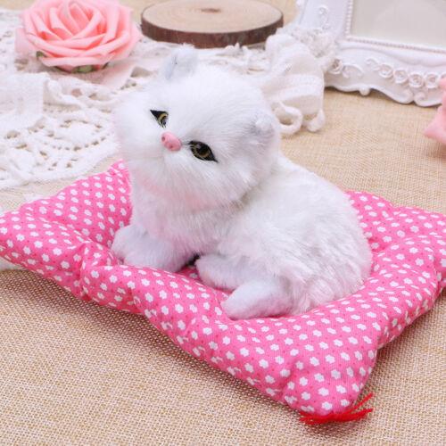 Plush Toy Stuffed Cute Sleeping Cat Press Simulation Sound Animal Kids Gift Doll